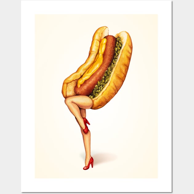 Movie Girls Hot Dog Girl Wall Art by KellyGilleran